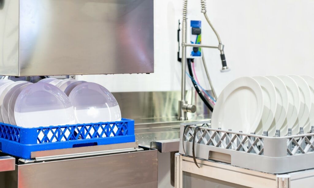 Dishes sanitized with Krupps dishwashers
