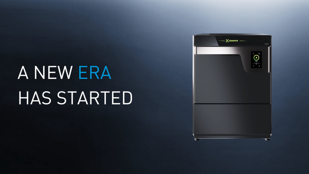 KERA - A new era has started. Picture of the new KERA under counter dishwasher with slogan