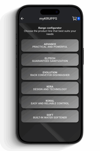 Schermata configuratore linea myKRUPPS